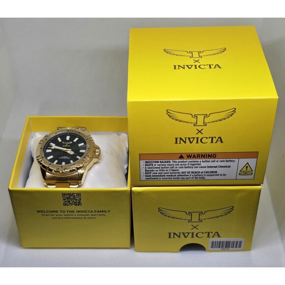 Invicta Specialty I by Invicta Men\'s Watch 42mm 69032 Gold Black Dial New In B